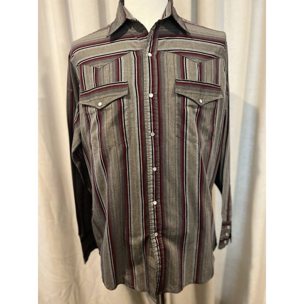 Bit And Briddle Men's Western Multicolor Pearl Snap Shirt‎ Large